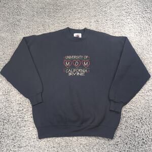 Vintage University Of Cal Irvine Sweater Women Medium Blue Mom Embroidered
